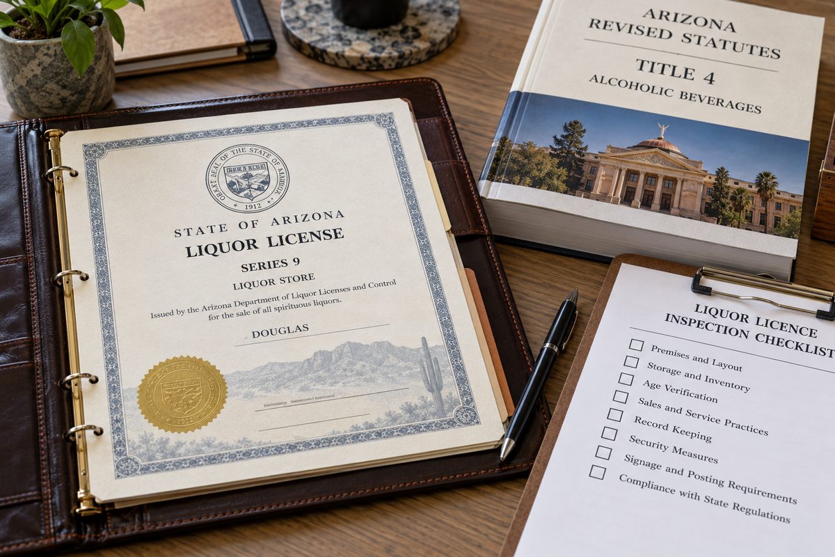 Arizona DLLC Series 9 retail liquor store licence documentation and compliance ledger
